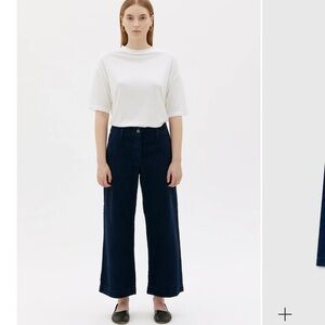 Maska Lail Cropped Corduroy Trousers Wide Leg Pants Blue S